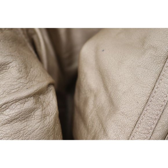 adidas women's size XS leather snap button closure jacket hooded gold trefoil - Picture 10 of 15